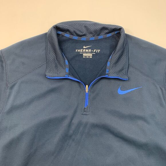Nike Sweatshirt Mens 2XL XXL Windsor Blue Therma Fit Fleece Warm Up Training - Picture 3 of 10